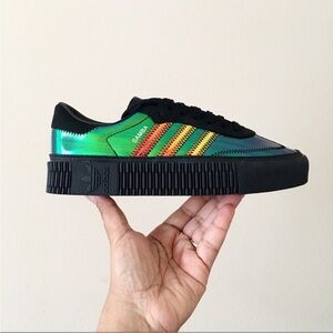 Adidas SambaRose Iridescent Green and Black Platform Shoes